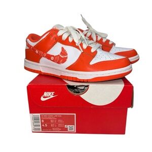 Nike Dunk Low Bright Orange and White Shoes